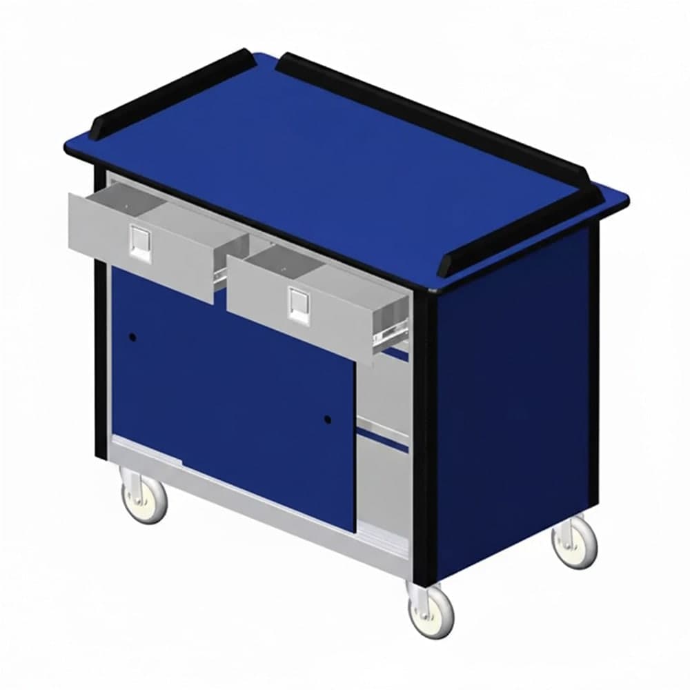Lakeside 690-20 RBLU Food Cart w/ Drawers, 44 1/2"L x 24 1/2"W x 37 3/4"H, Royal Blue