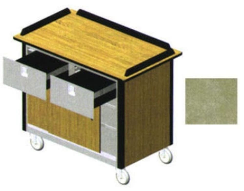 Lakeside 690-40 BEGSU Food Cart w/ Drawers, 44 1/2"L x 24 1/2"W x 37 3/4"H, Beige