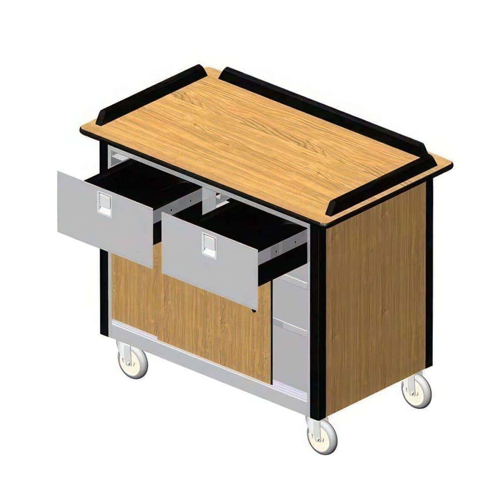 Lakeside 690-40 BLK Food Cart w/ Drawers, 44 1/2"L x 26"W x 37 3/4"H, Black