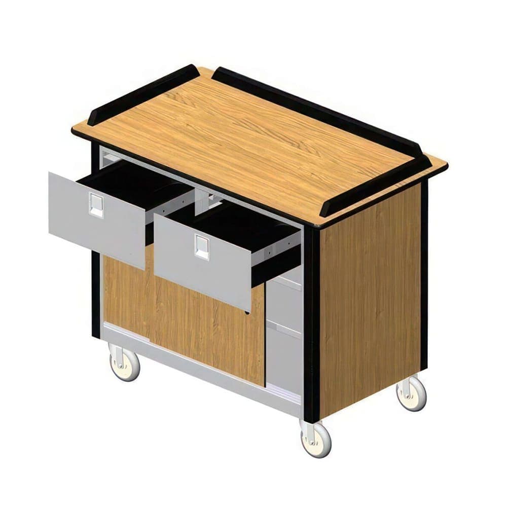 Lakeside 690-40 HRMAP Food Cart w/ Drawers, 44 1/2"L x 24 1/2"W x 37 3/4"H, Hard Rock Maple