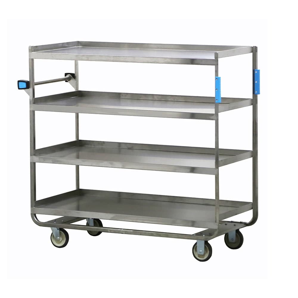 Lakeside 761 Queen Mary Cart - 4 Levels, 700 lb. Capacity, Stainless, Raised Edges