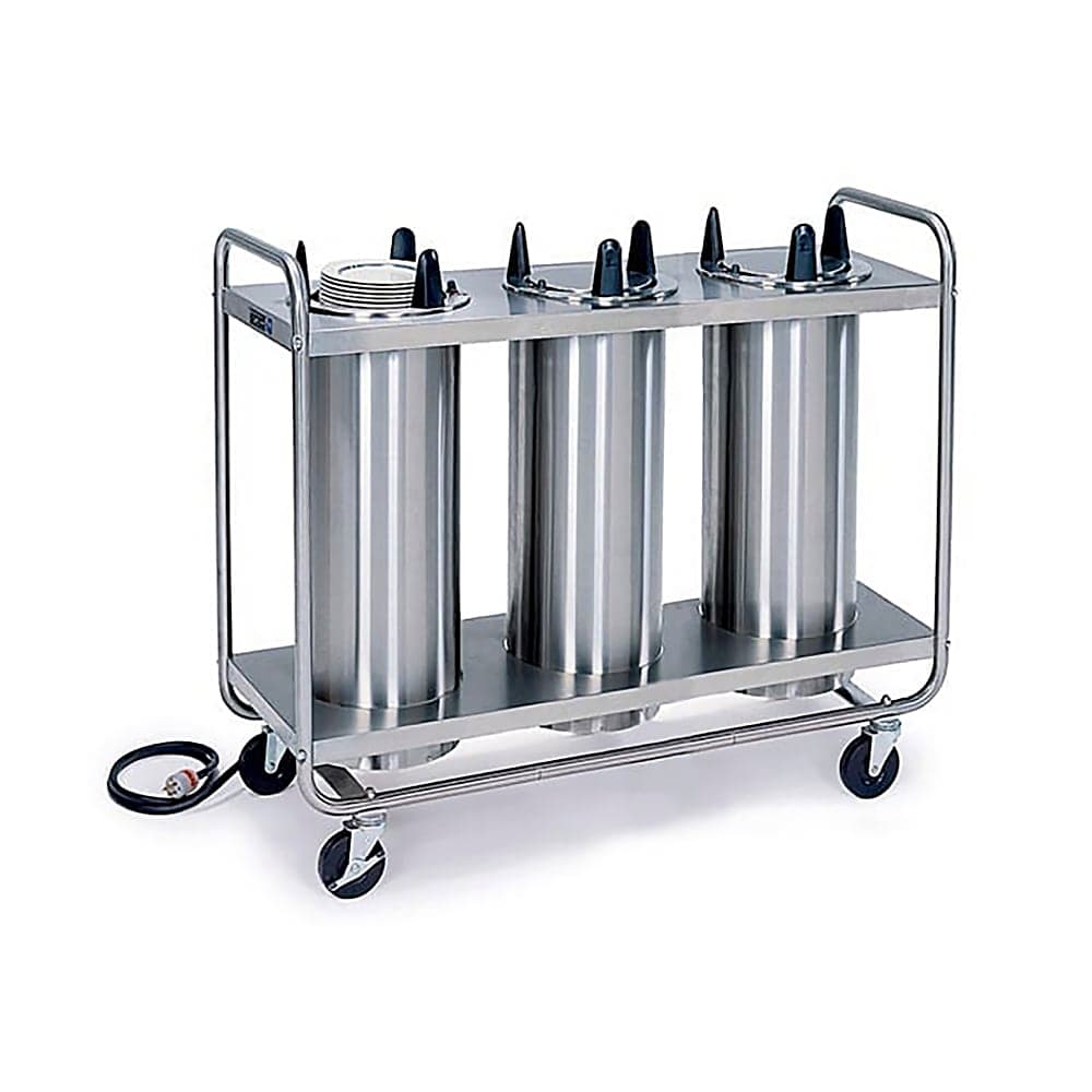 Lakeside 8308 52 1/2" Heated Mobile Dish Dispenser w/ (3) Columns - Stainless, 120v