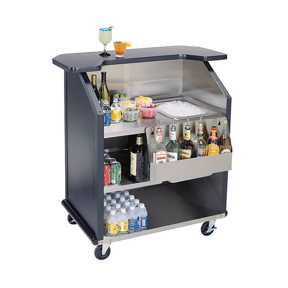 Lakeside 884 GRSAN 43" Portable Bar w/ 40 lb Ice Bin & Drain, Speed Rail, Gray Sand