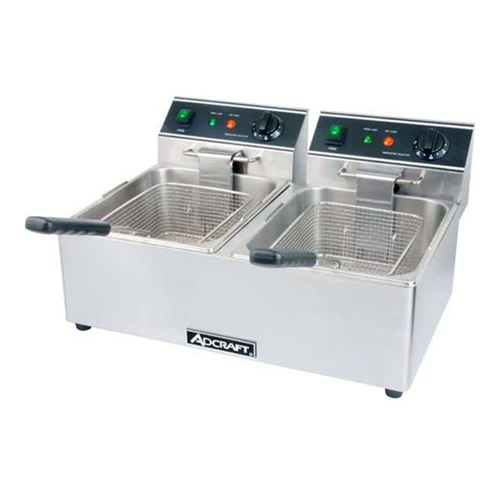Adcraft DF-6L/2 Countertop Electric Fryer - (2) 15lb Vats, 120v/1ph