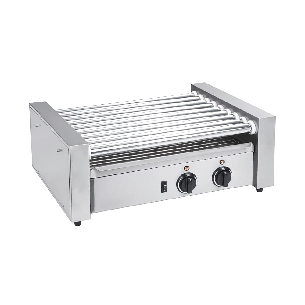 MoTak HDRG3 24 Hot Dog Roller Grill w/ Manual Controls - Flat Top, 120v