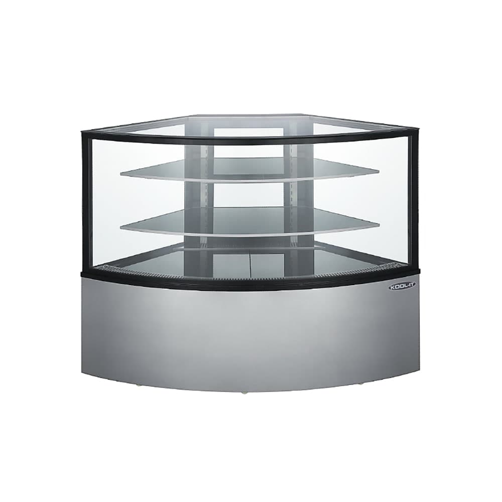 Kool-It KBF-60C 57 1/2" Full Service Refrigerated Bakery Case w/ Curved Glass - (3) Levels, 110v