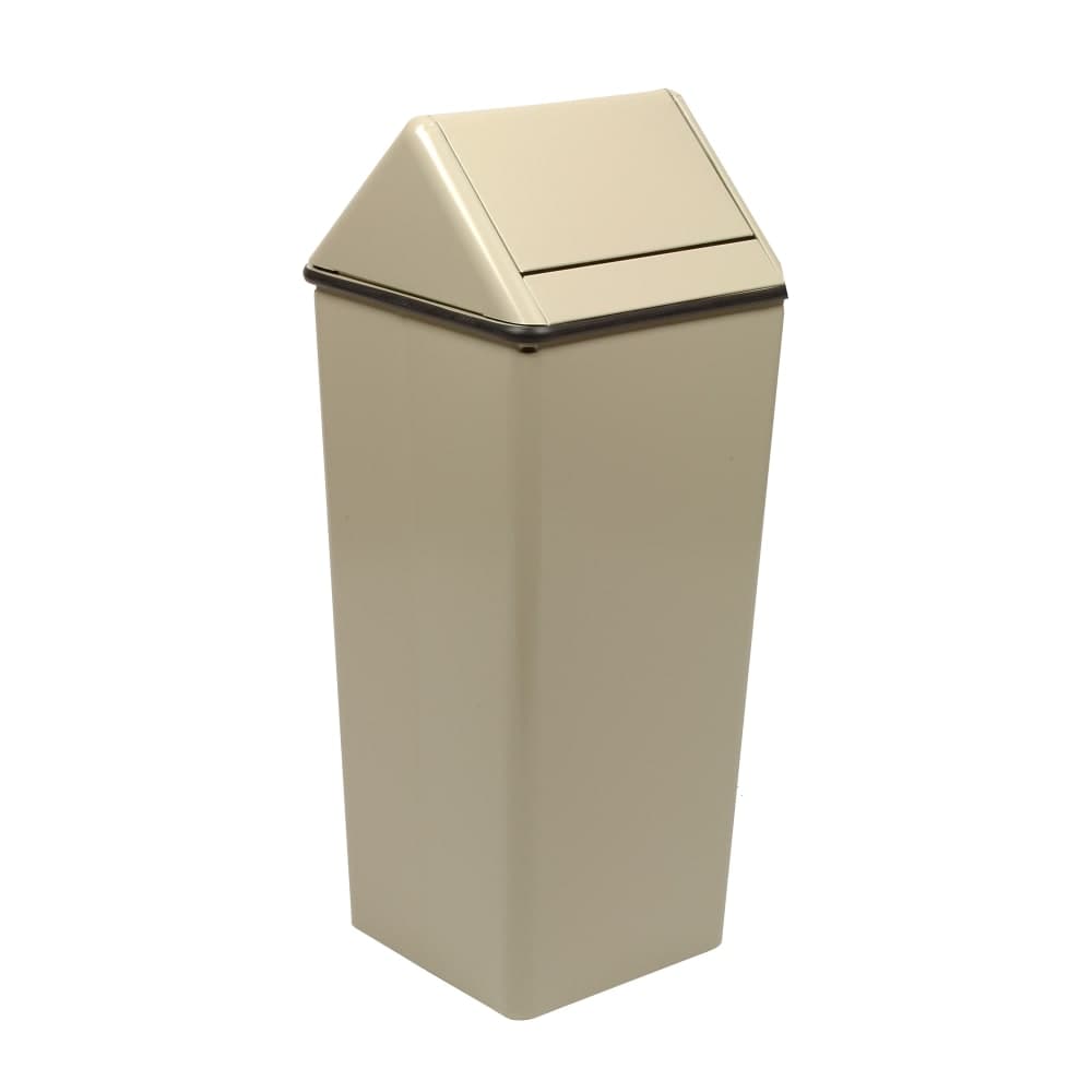 Witt 21 gal Indoor Decorative Trash Can - Metal, Almond (1411HTAL)