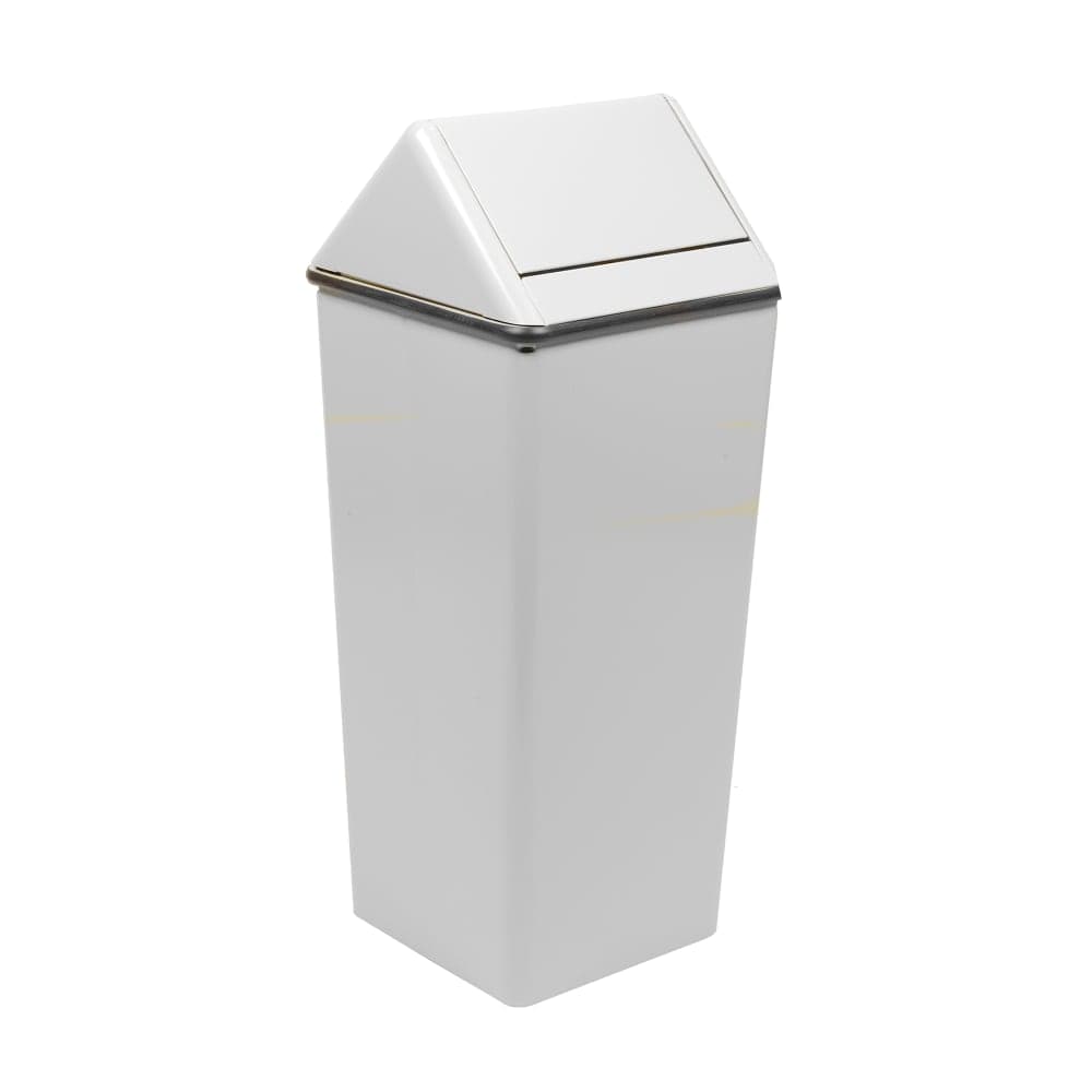Witt 21 gal Indoor Decorative Trash Can - Metal, White (1411HTWH)