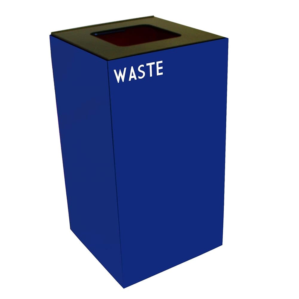 Witt 28 gal Indoor Decorative Trash Can - Metal, Blue (28GC03-BL)