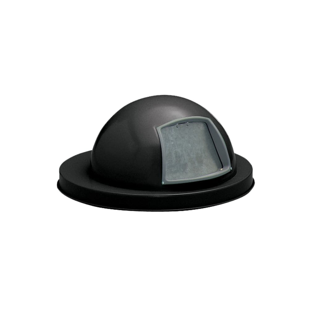 Witt Round Dome Trash Can Lid - Metal, Black (5555BK)