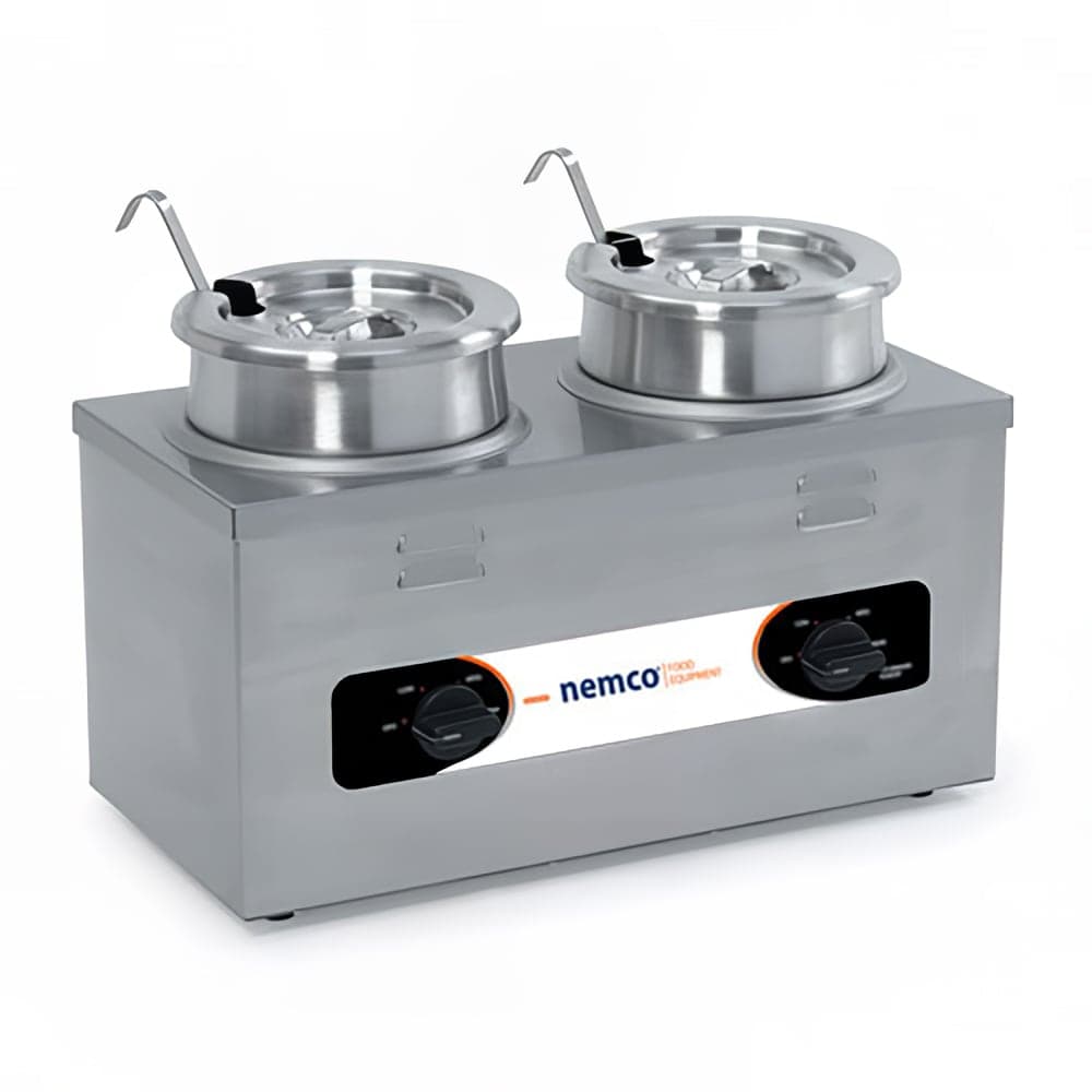 Nemco 6120A-ICL-220 (2) 4 qt Countertop Soup Warmer w/ Thermostatic Controls, 220v/1ph