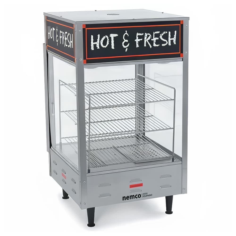 Nemco 6455-2 22 1/4" Self Service Countertop Heated Display Case - (3) Shelves, 120v