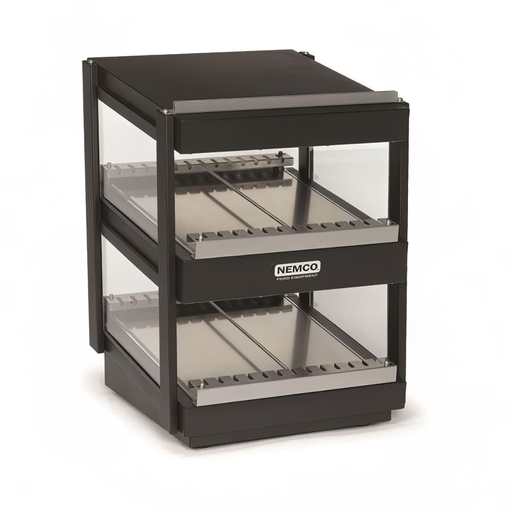 Nemco 6480-18S-B 18" Self Service Countertop Heated Display Shelf - (2) Shelves, 120v