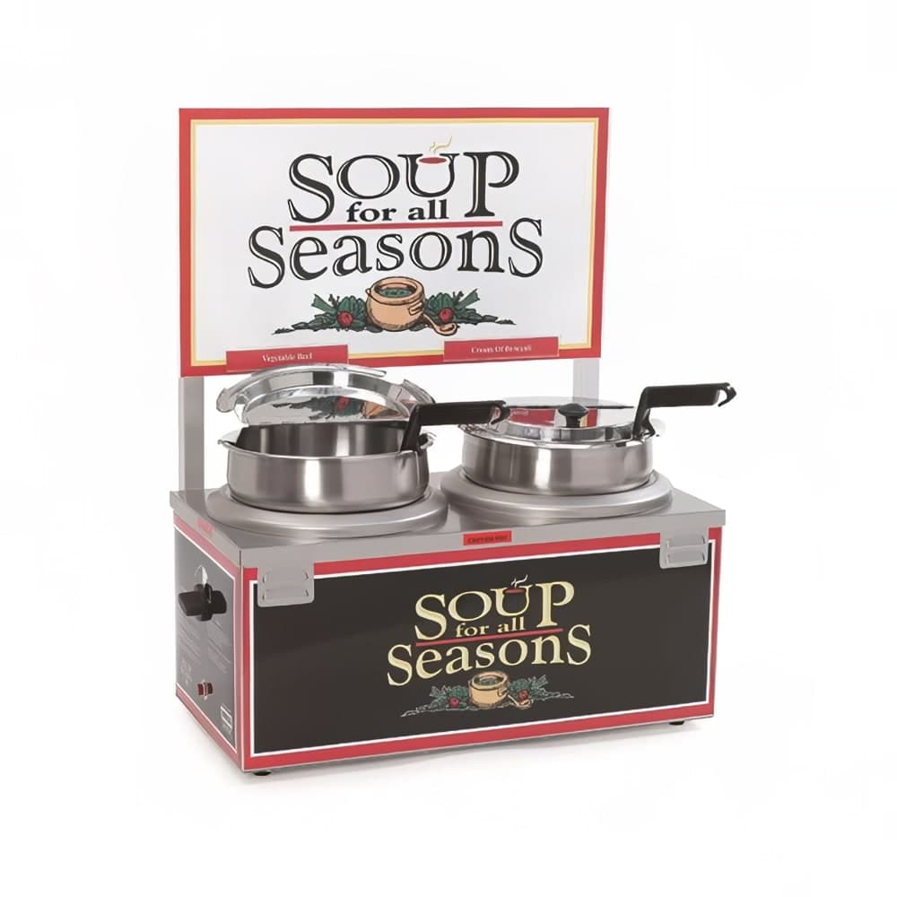 Nemco 6510A-2D7 (2) 7 qt Countertop Soup Warmer w/ Thermostatic Controls, 120v