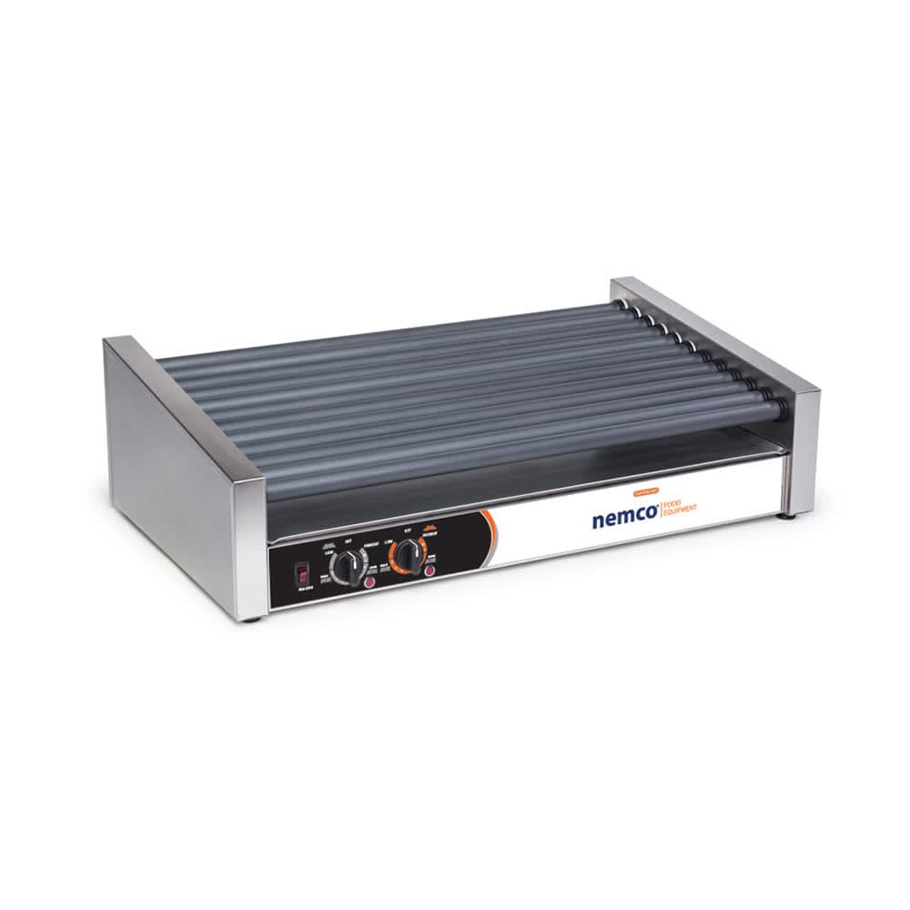 Nemco 8036SX-SLT-220 36 Hot Dog Roller Grill w/ Manual Controls - Slanted Top, 220v
