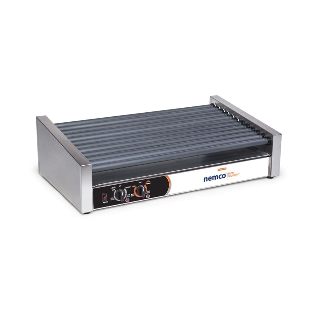 Nemco 8045SXW 45 Hot Dog Roller Grill w/ Manual Controls - Flat Top, 120v