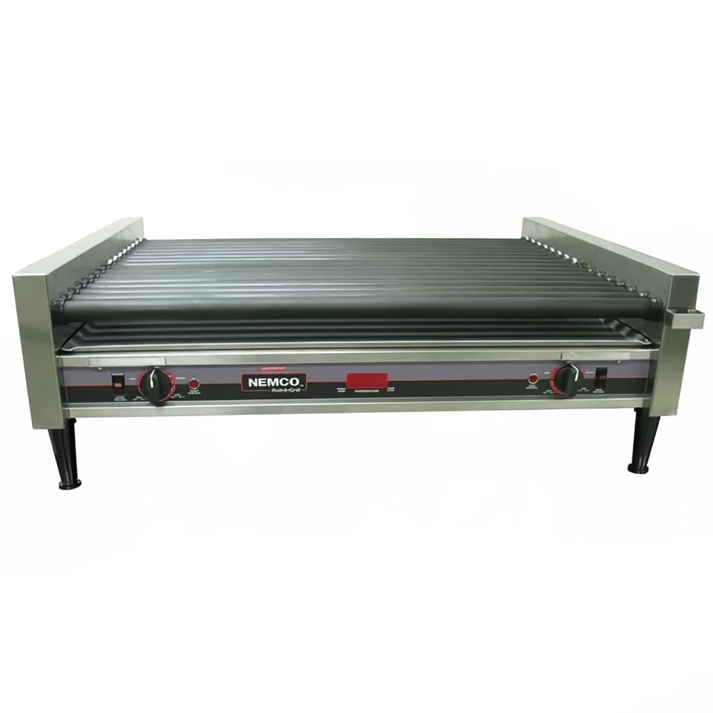 Nemco 8050SX-SLT-RC 50 Hot Dog Roller Grill w/ Manual Controls - Slanted Top, 120v