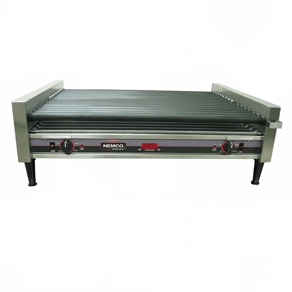 Nemco 8075SXW-SLT-RC 75 Hot Dog Roller Grill w/ Manual Controls - Slanted Top, 120v