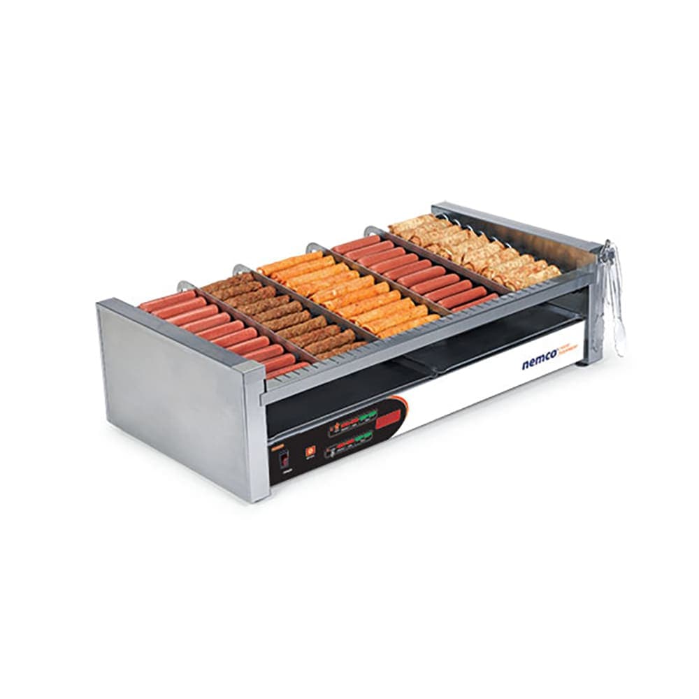 Nemco 8230SX-SLT 30 Hot Dog Roller Grill w/ Manual Controls - Slanted Top, 120v