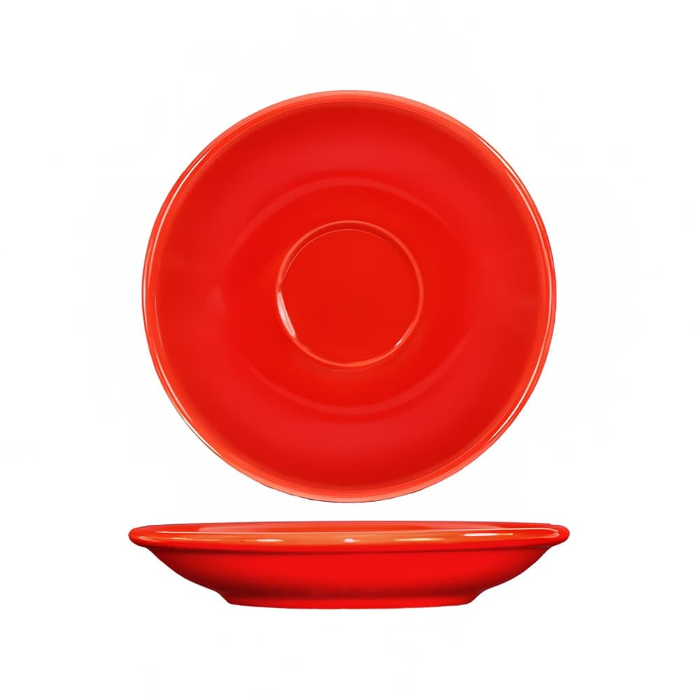 ITI 5 1/8" Round Cancun™ A.D. Saucer - Ceramic, Crimson Red (CA-36-CR)