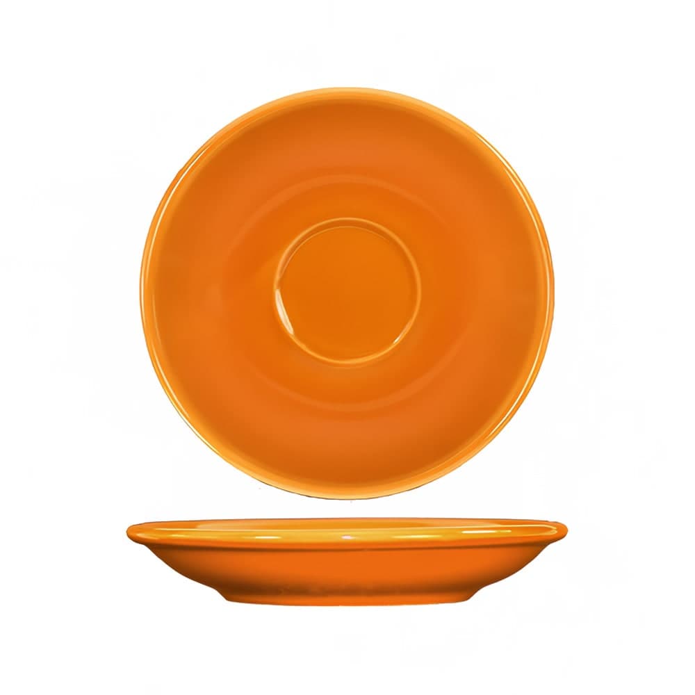 ITI 5 1/8" Round Cancun™ A.D. Saucer - Ceramic, Orange (CA-36-O)