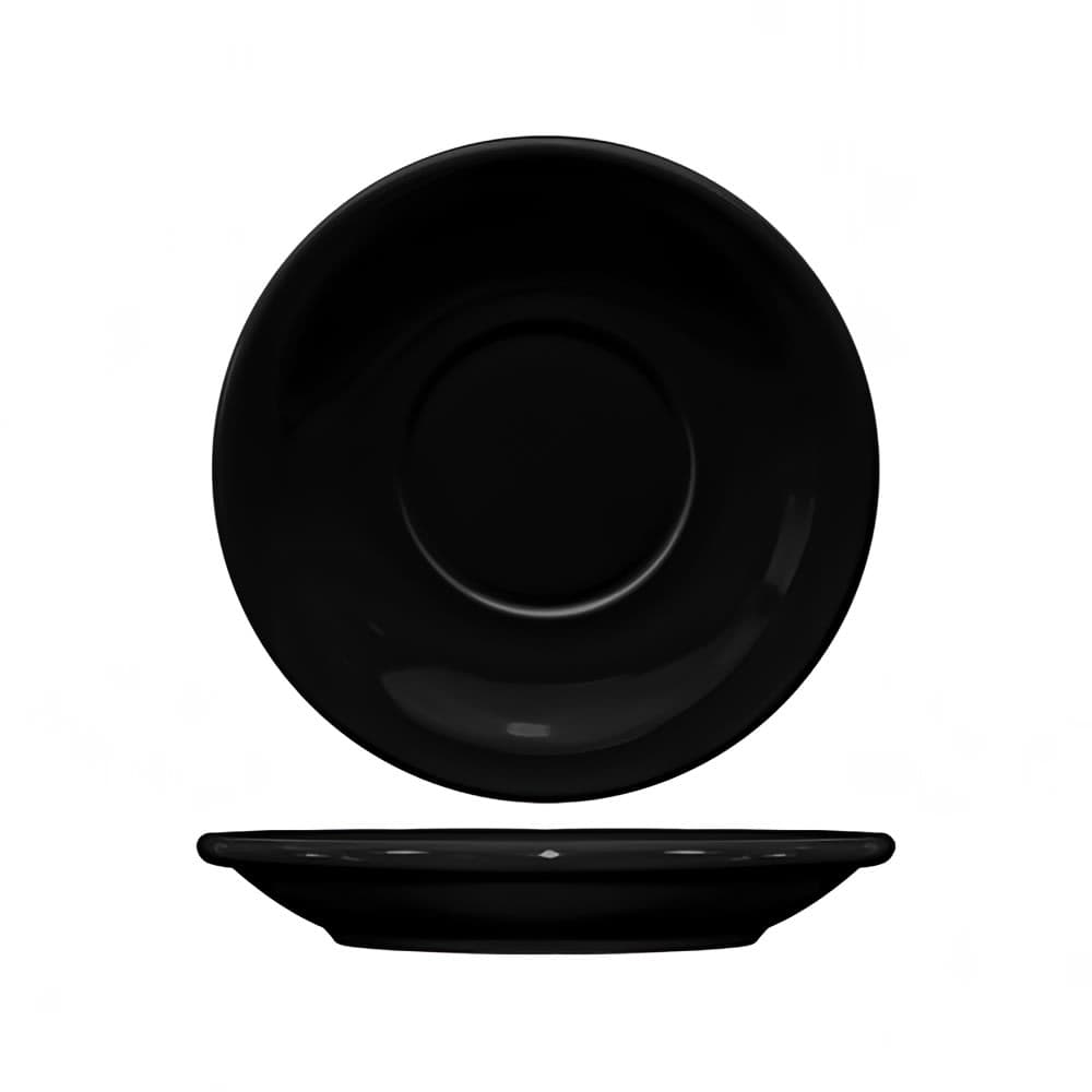 ITI 5 1/2" Round Cancun™ Saucer - Ceramic, Black (CAN-2-B)