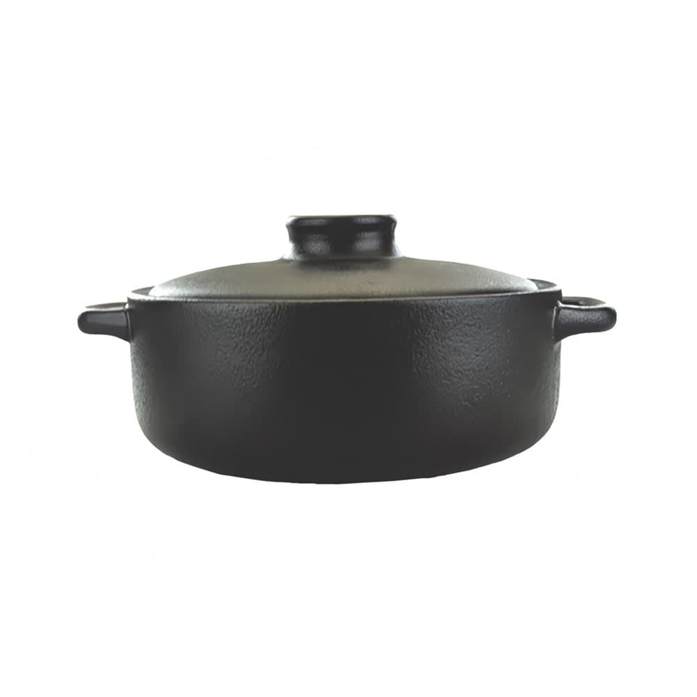 ITI 8 oz Round Casserole Dish - Ceramic, Black (CAS-40-B)