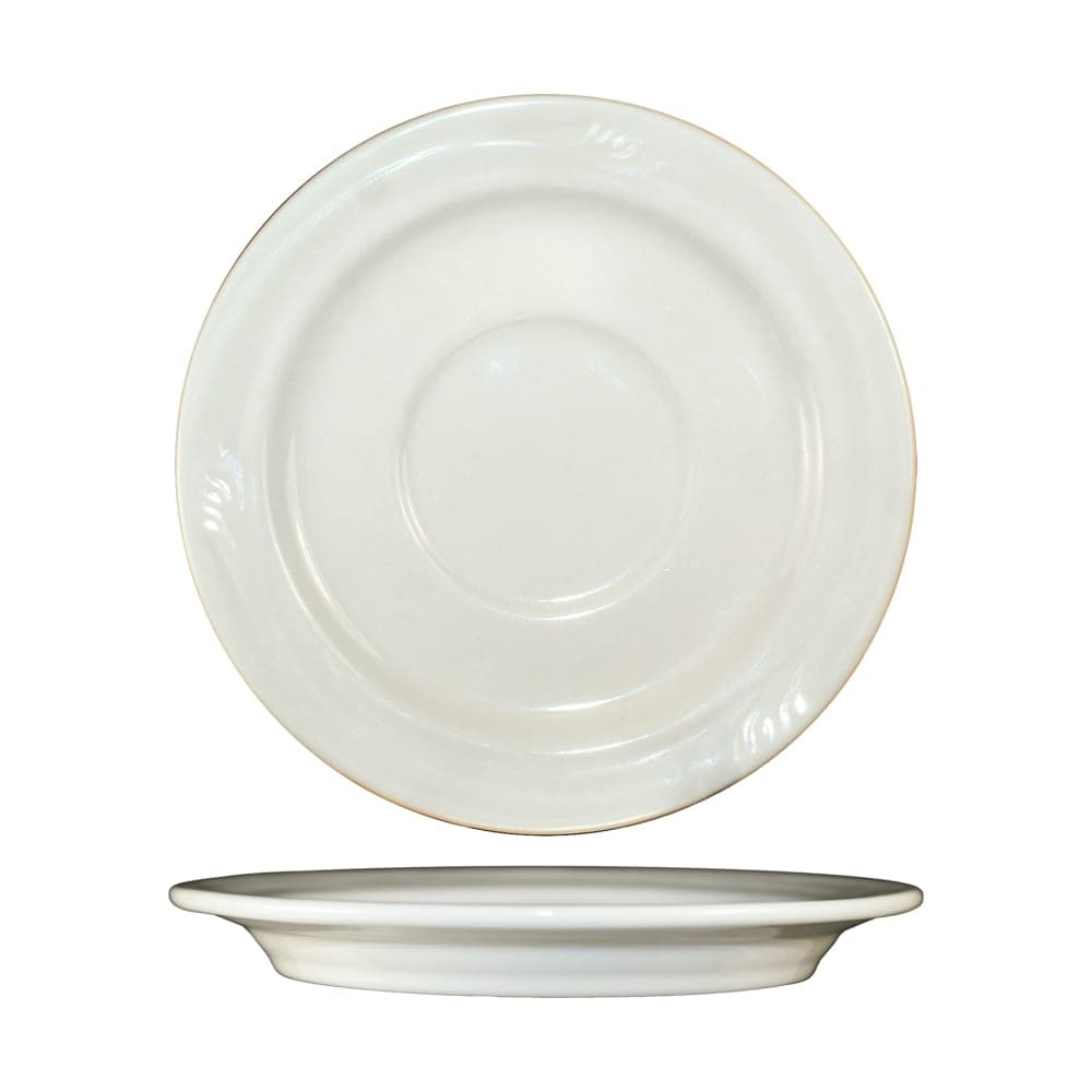 ITI 5 3/8" Round Newport™ Saucer - Ceramic, American White (NP-2)
