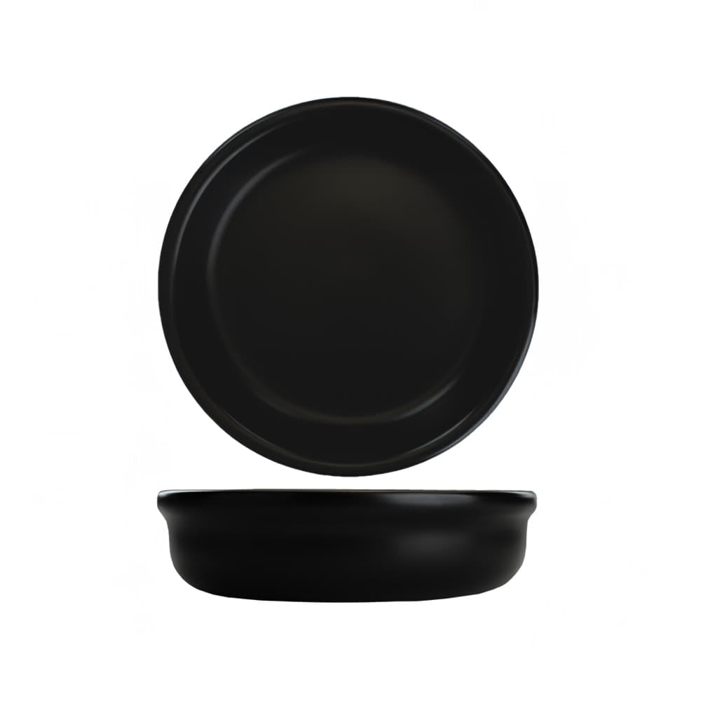 ITI 8 oz Round Crème Brulee - Ceramic, Black (OB-55-B)