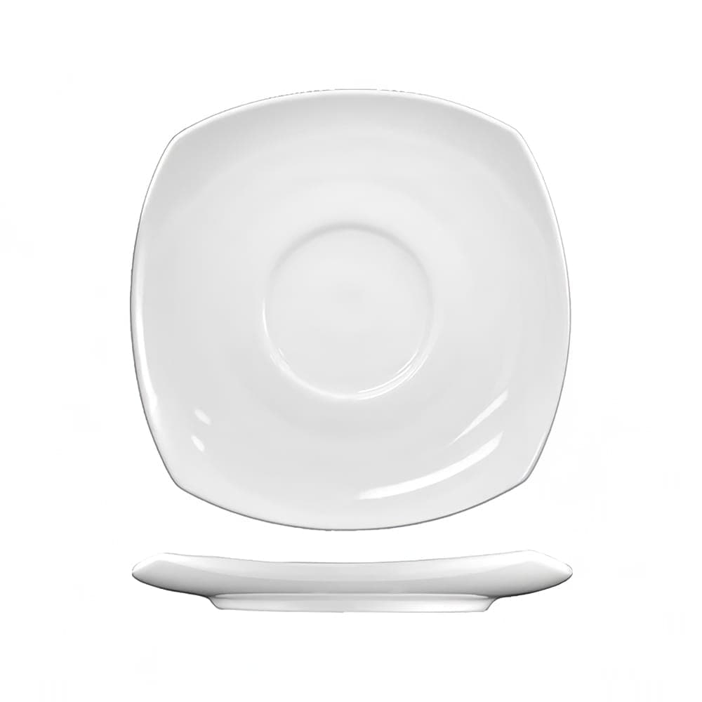 ITI 5 3/4" Square Quad™ Saucer - Porcelain, European White (QP-2)