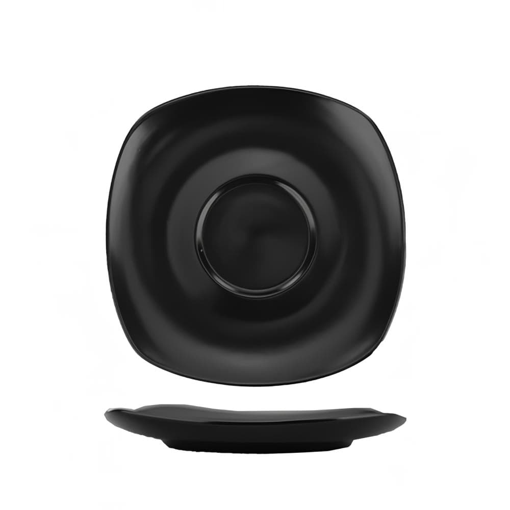 ITI 5 3/4" Square Quad™ Saucer - Porcelain, Matte Black (QP-2-MB)