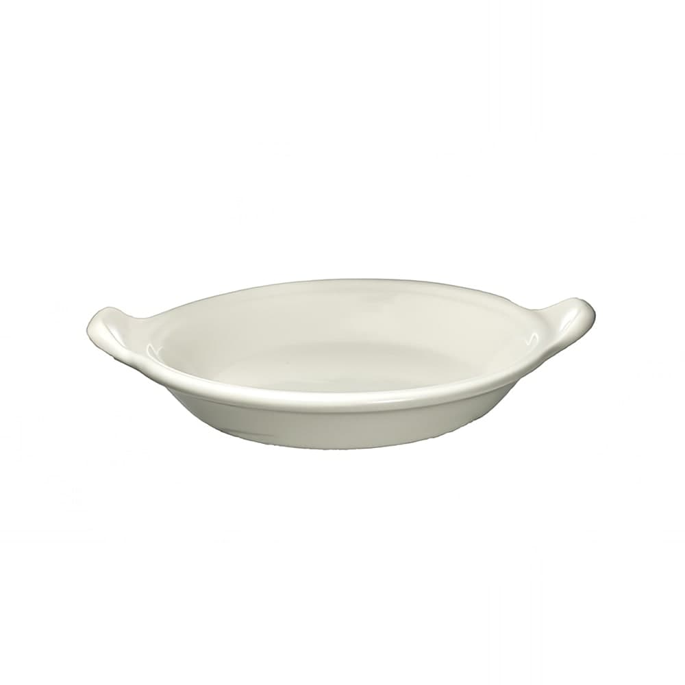 ITI 10 oz. Oval Au Gratin Egg Dish - Ceramic, American White (SEGG-655)