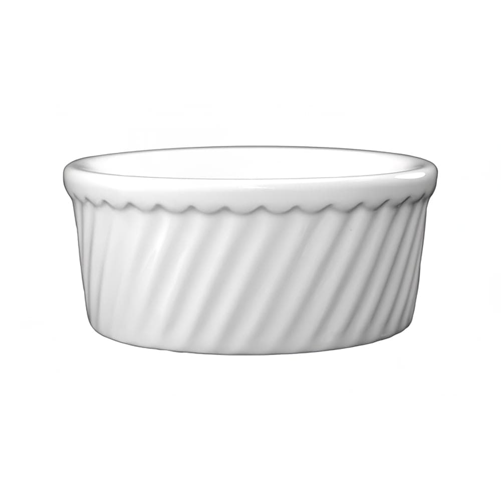 ITI 8 1/2 oz Round Soufflé Dish - Porcelain, European White (SOFS-8-EW)