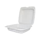 ITI Square 1-Compartment Hinged Container 9"x 9" x 3" - Plastic, White (TG-PM-99) thumbnail 2