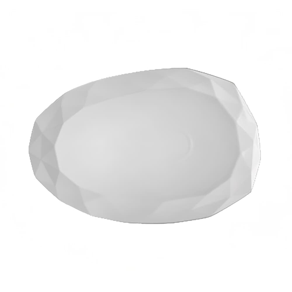 CAC Oval Art Deco Platter - 13 3/4" x 9 1/8", Porcelain, Bone White (ART-41)