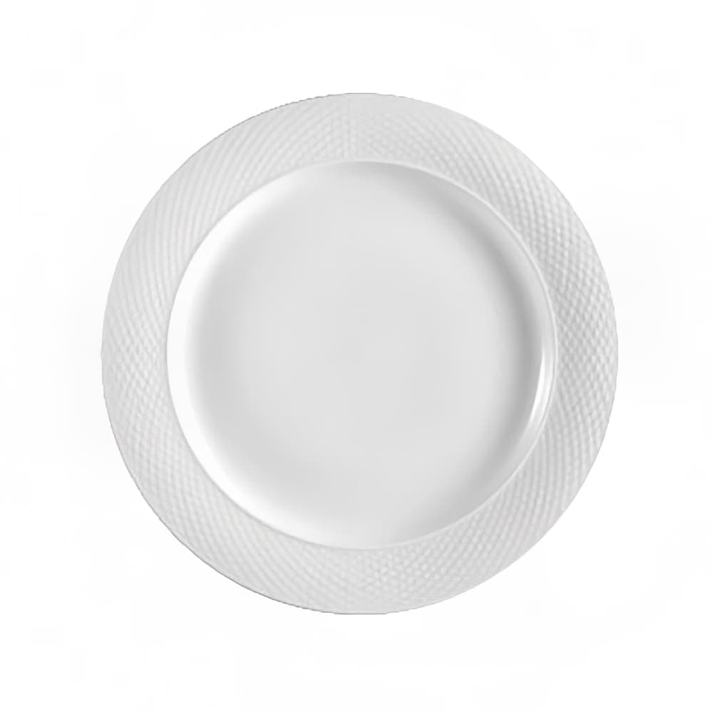 CAC 6 1/2" Round Boston Bread Plate - Embossed Porcelain, Super White (BST6)