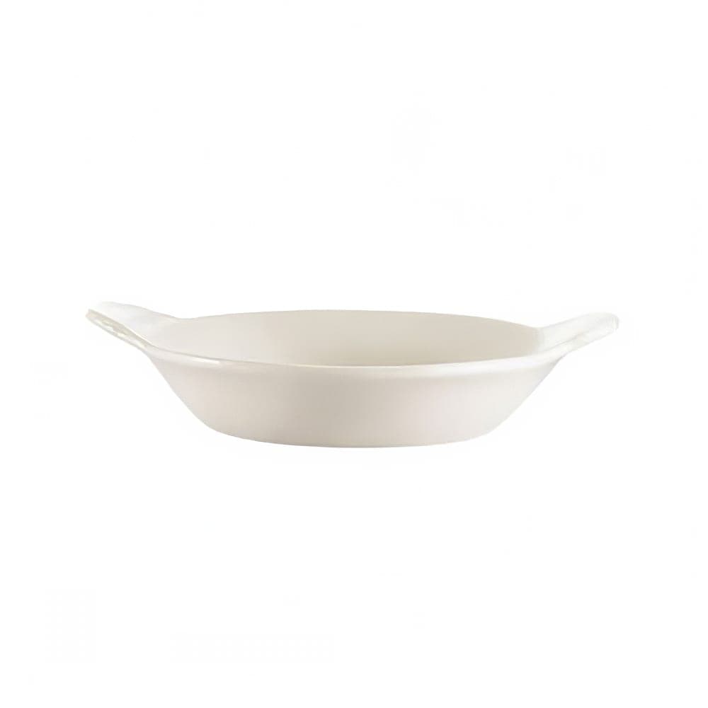 CAC 6 oz Oval Egg Dish - Ceramic, Bone White (EGD-6)