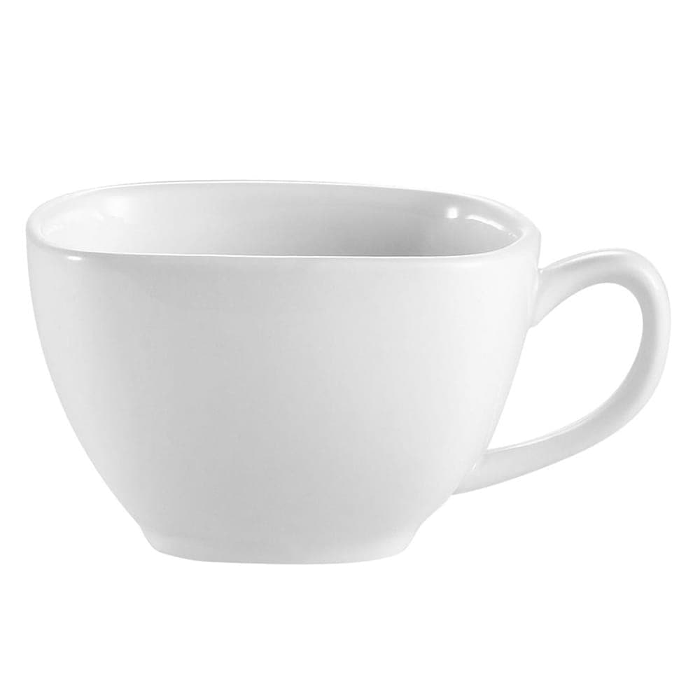 CAC 8 oz Kingsquare Coffee Cup - Porcelain, Super White (KSE-1)