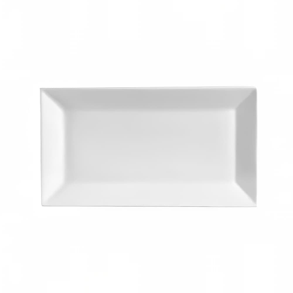 CAC 11 1/2" x 6 1/4" Rectangular Kingsquare Platter - Porcelain, Super White (KSE-13)