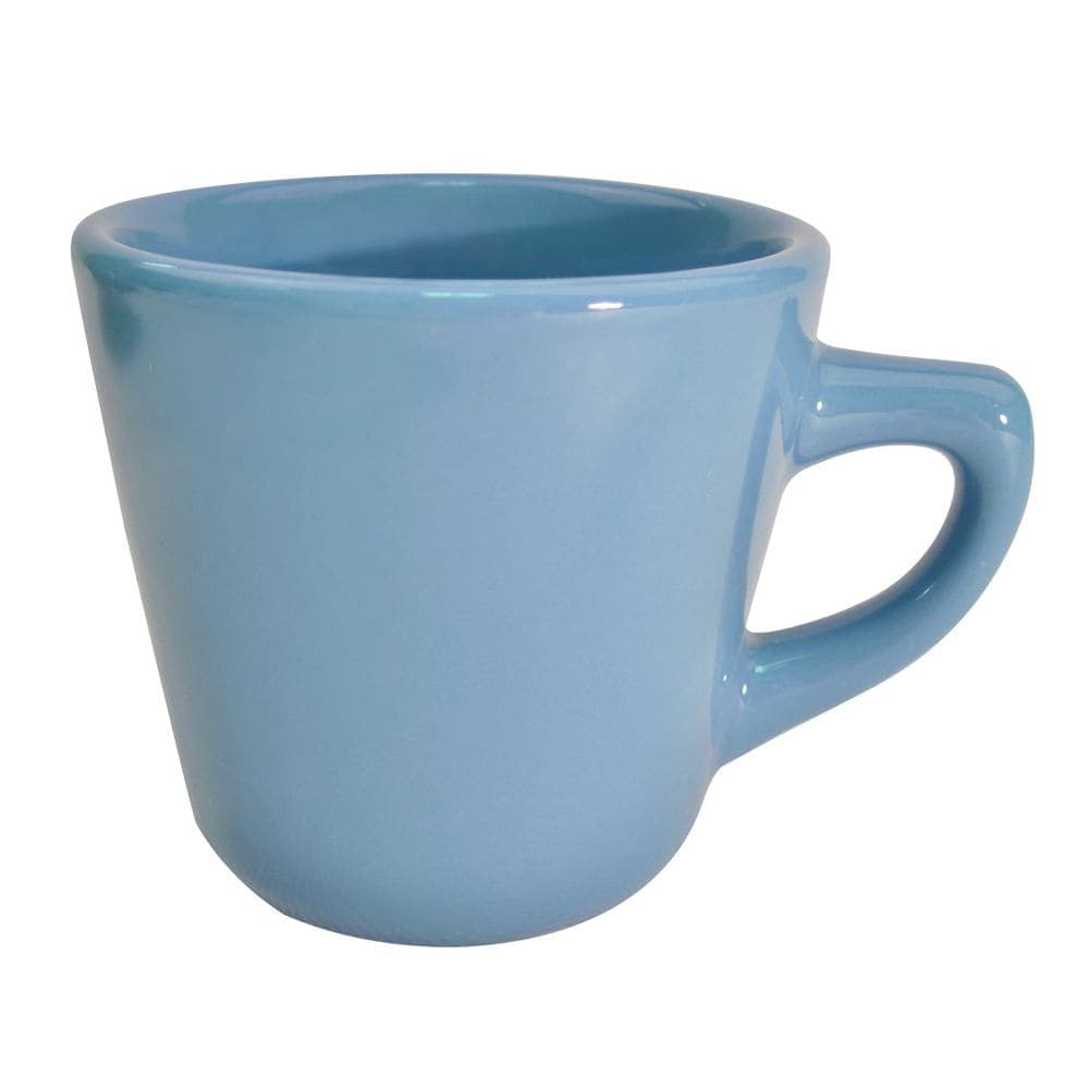 CAC Light Blue Rolled Edge Coffee Cup, Las Vegas, Round (LV-1-LBU)