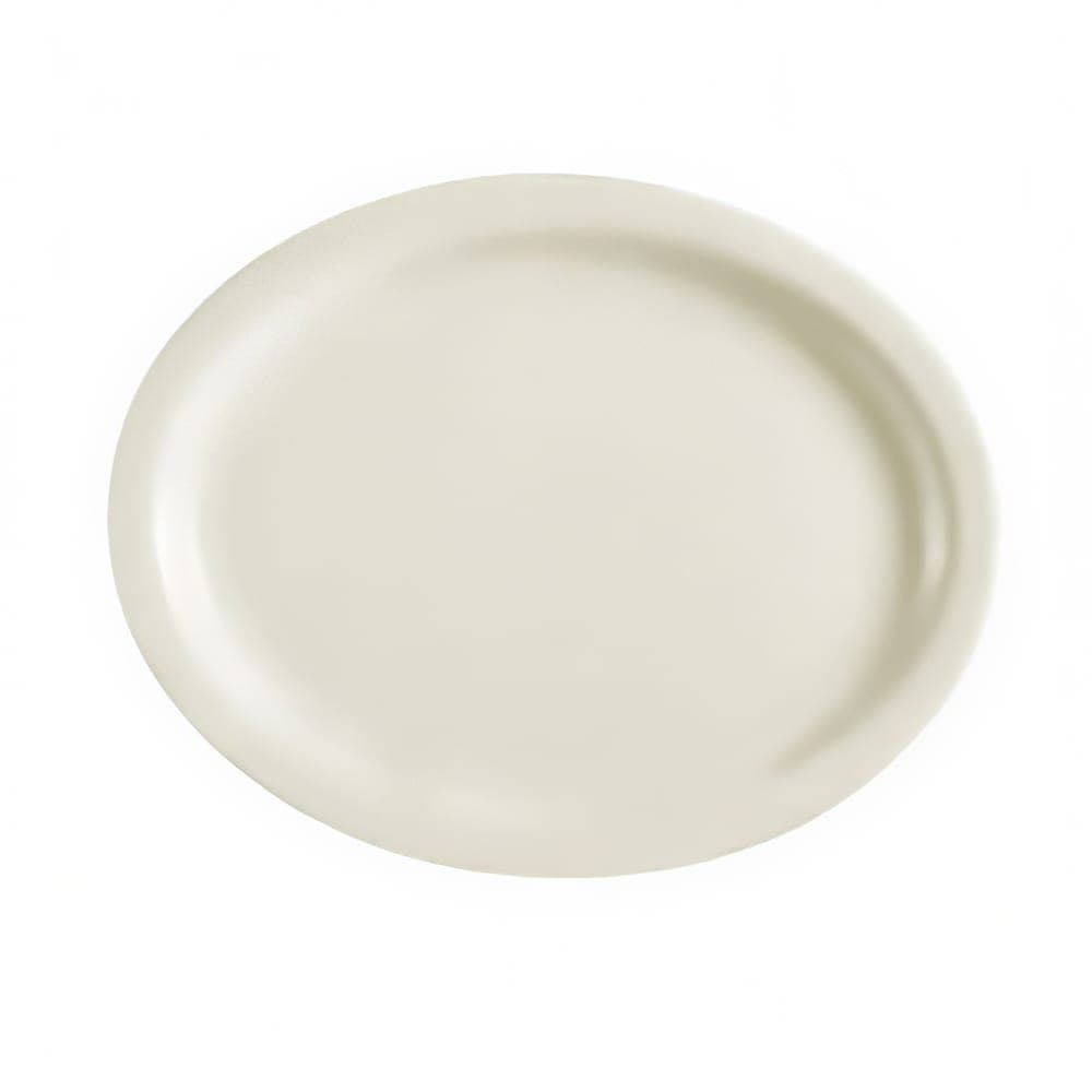 CAC 11 1/2" x 9" Oval American White Narrow Rim Platter, NRC (NRC-13)