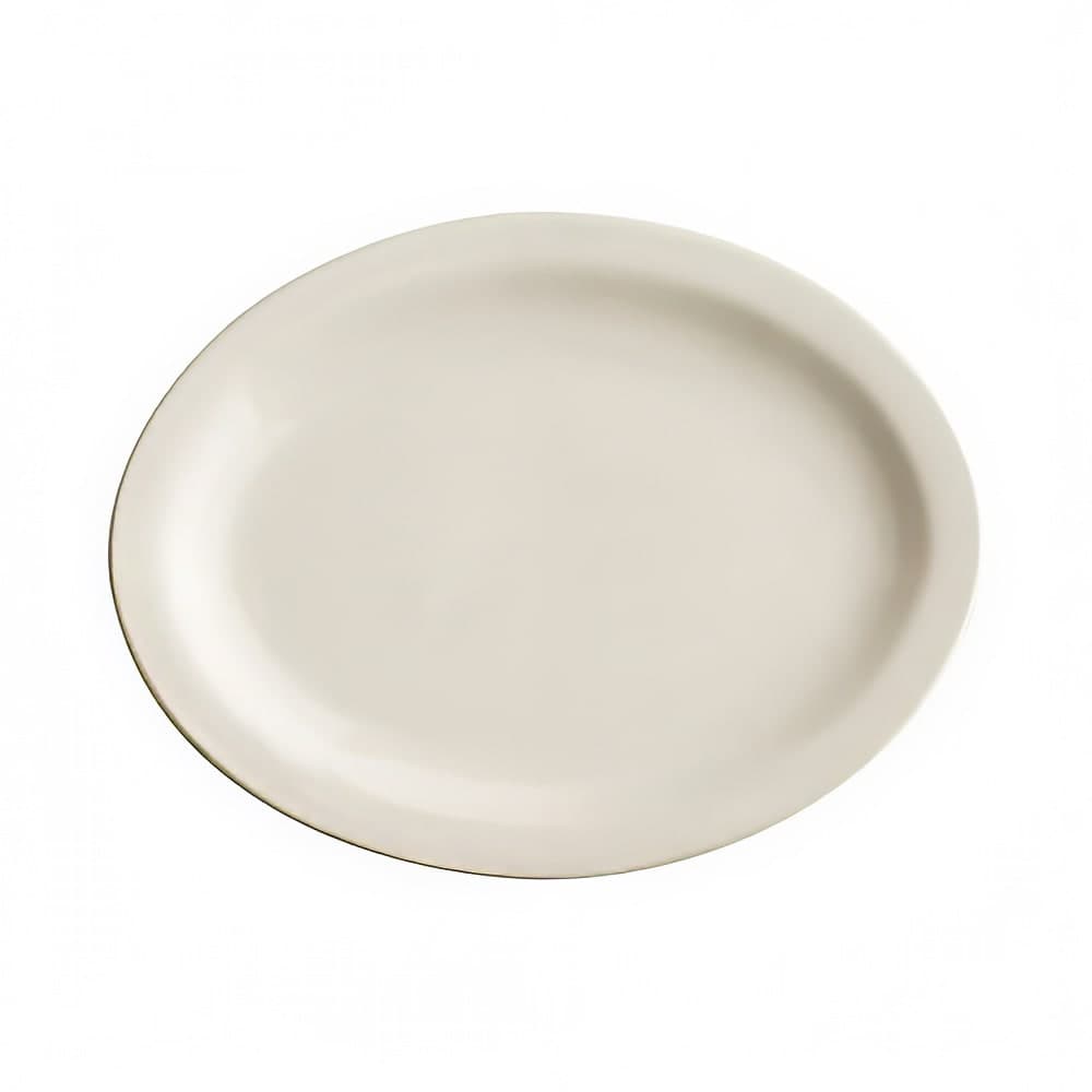 CAC 12 1/2" x 10 1/8" Oval NRC Platter - Ceramic, White (NRC-19)