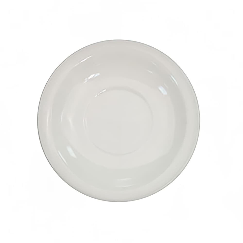 CAC 5 1/2" Round NRC Coffee Cup Saucer - Stoneware, American White (NRC-2)