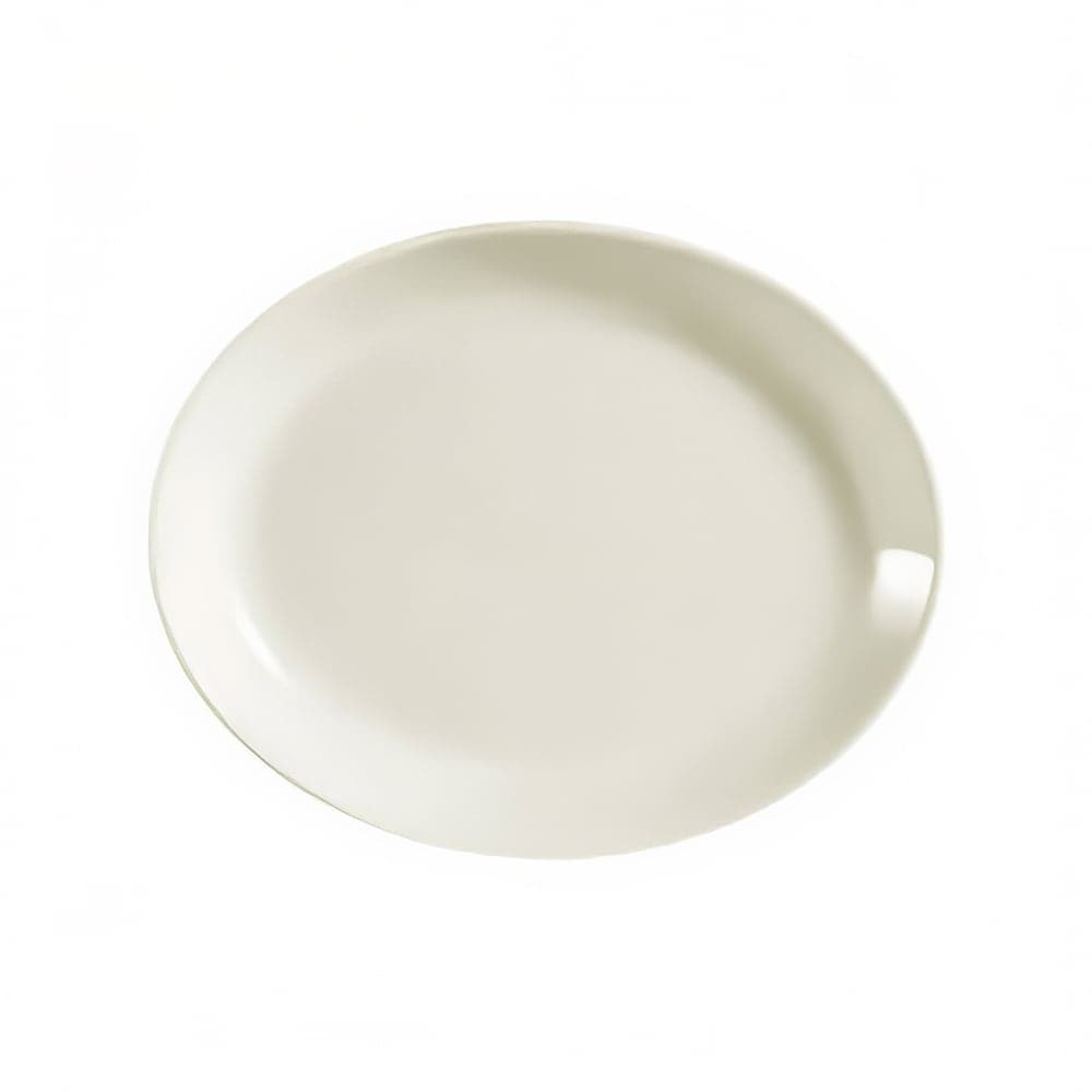 CAC 11 1/2" x 9 1/4" Oval American White Coupe/Sheer Platter, REC (REC-13C)