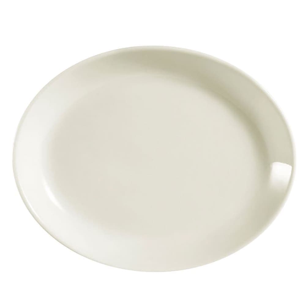 CAC 9 1/2" x 7 1/4" Oval American White Coupe/Sheer Platter, REC (REC-34C)