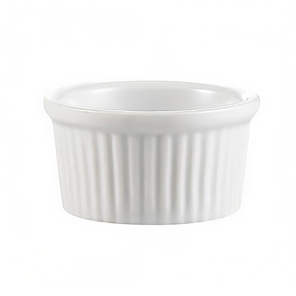 CAC 4 oz RKF Ramekin - Fluted, Porcelain, Super White (RKF4)