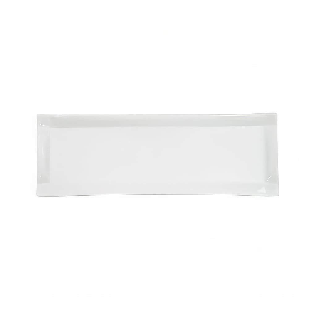 CAC 16" x 5 1/2" Rectangular Times Square Platter - Porcelain, Super White (TMS61)