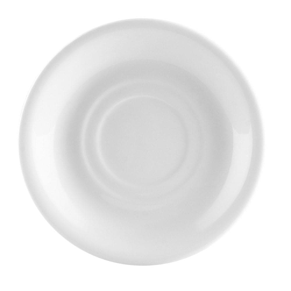 CAC 6" Round Universal Saucer - Porcelain, Super White (UVS-2)