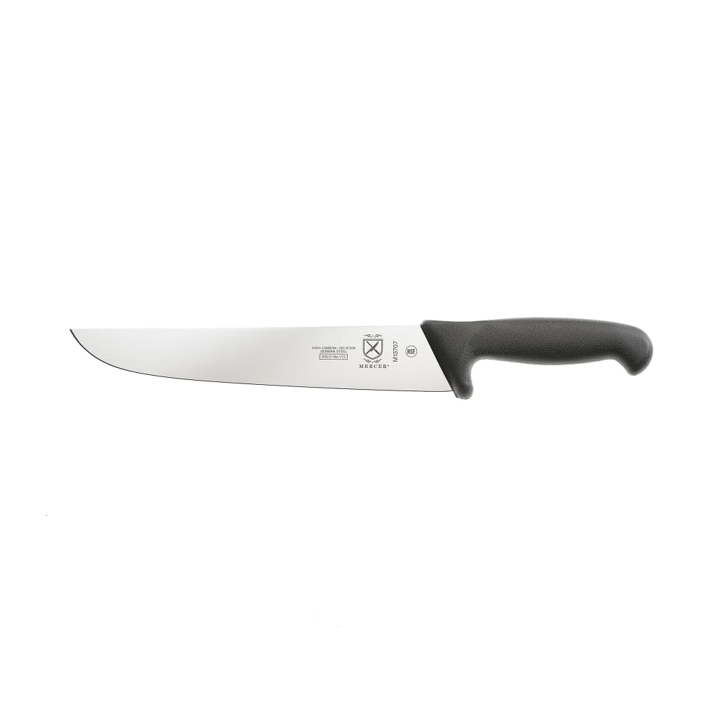 Mercer Culinary M13707 10 1/4" European Butcher Knife w/ Black Textured Reinforced Nylon Handle, High-Carbon German Steel