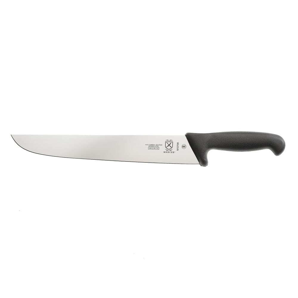 Mercer Culinary M13708 11 4/5" European Butcher Knife w/ Black Textured Reinforced Nylon Handle, High-Carbon German Steel